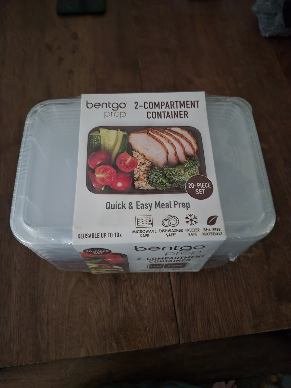 Bentgo Prep 2-Compartment Meal Prep Containers - Light Blue (20-Piece Set)